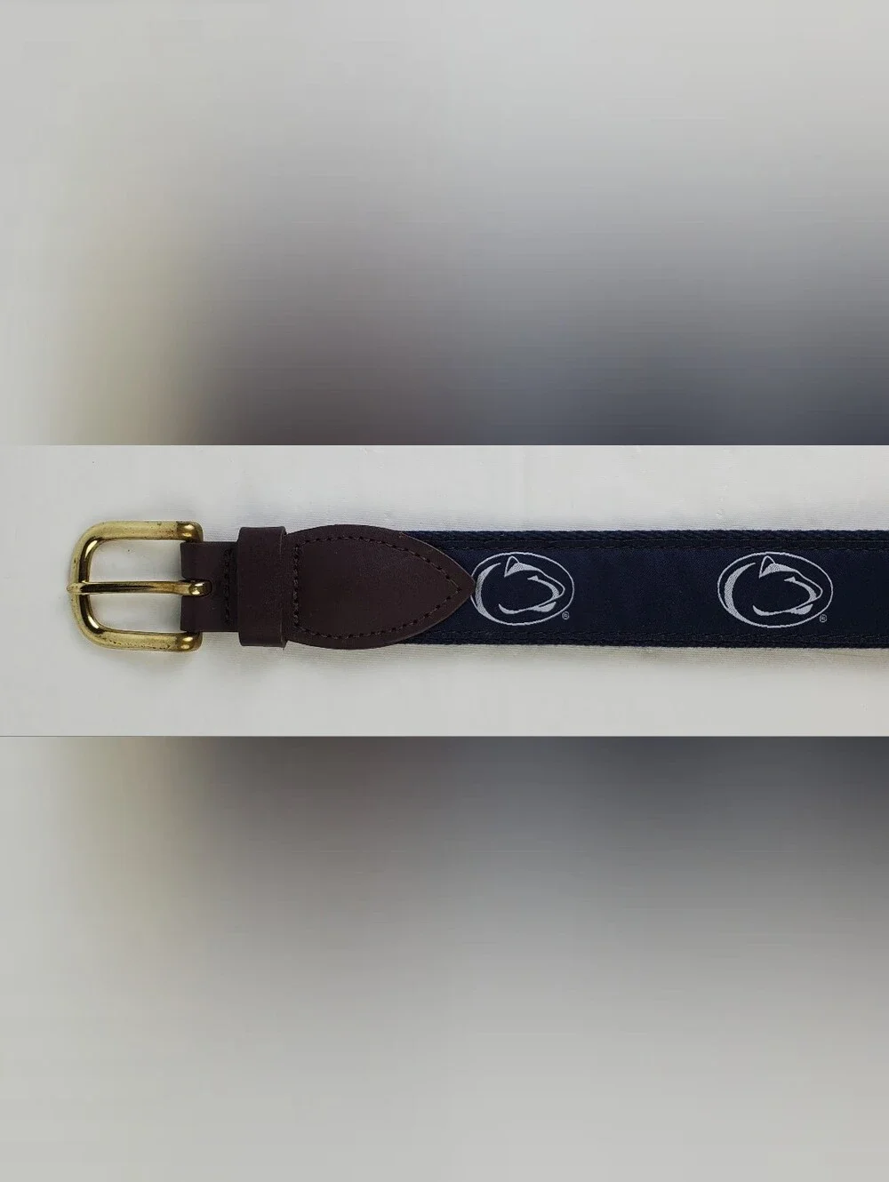 Jardine NCAA Penn State Nittany Lions Golf Ribbon Belt Brass - Size 42 - EUC